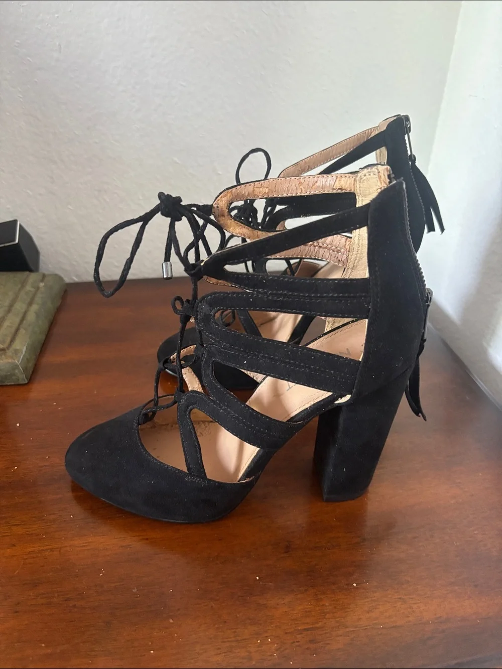 Black Lace-Up High Heel Pumps - Women Shoes Nine West